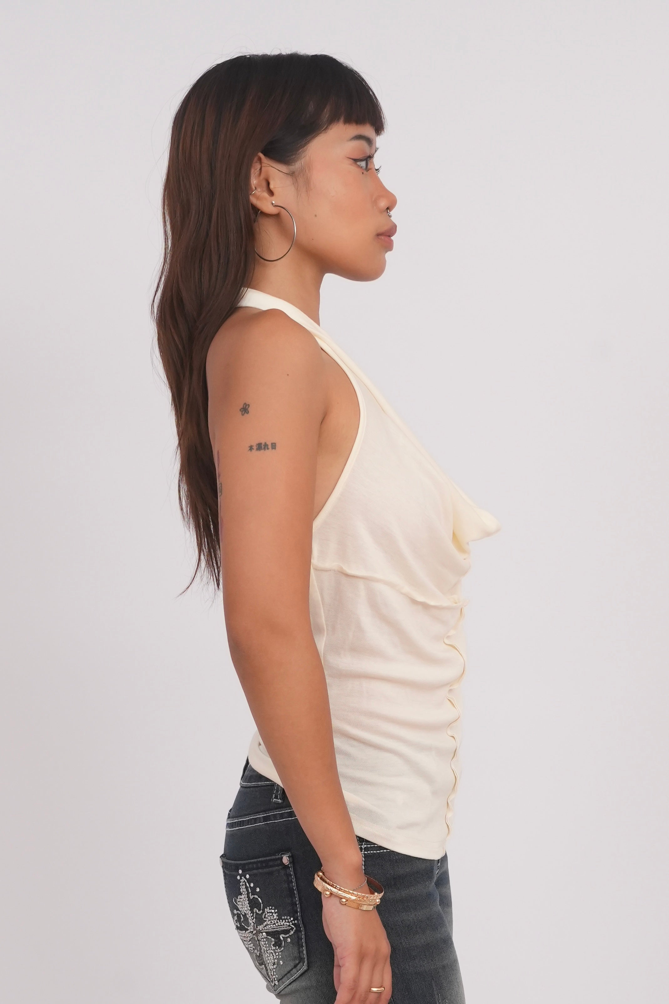 White Halter Swing Top