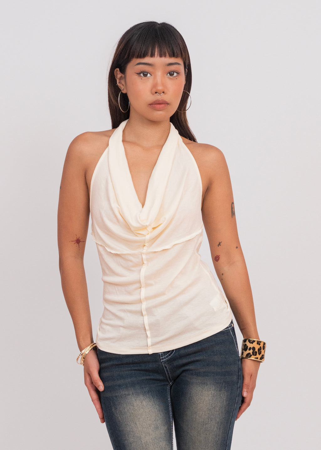 White Halter Swing Top