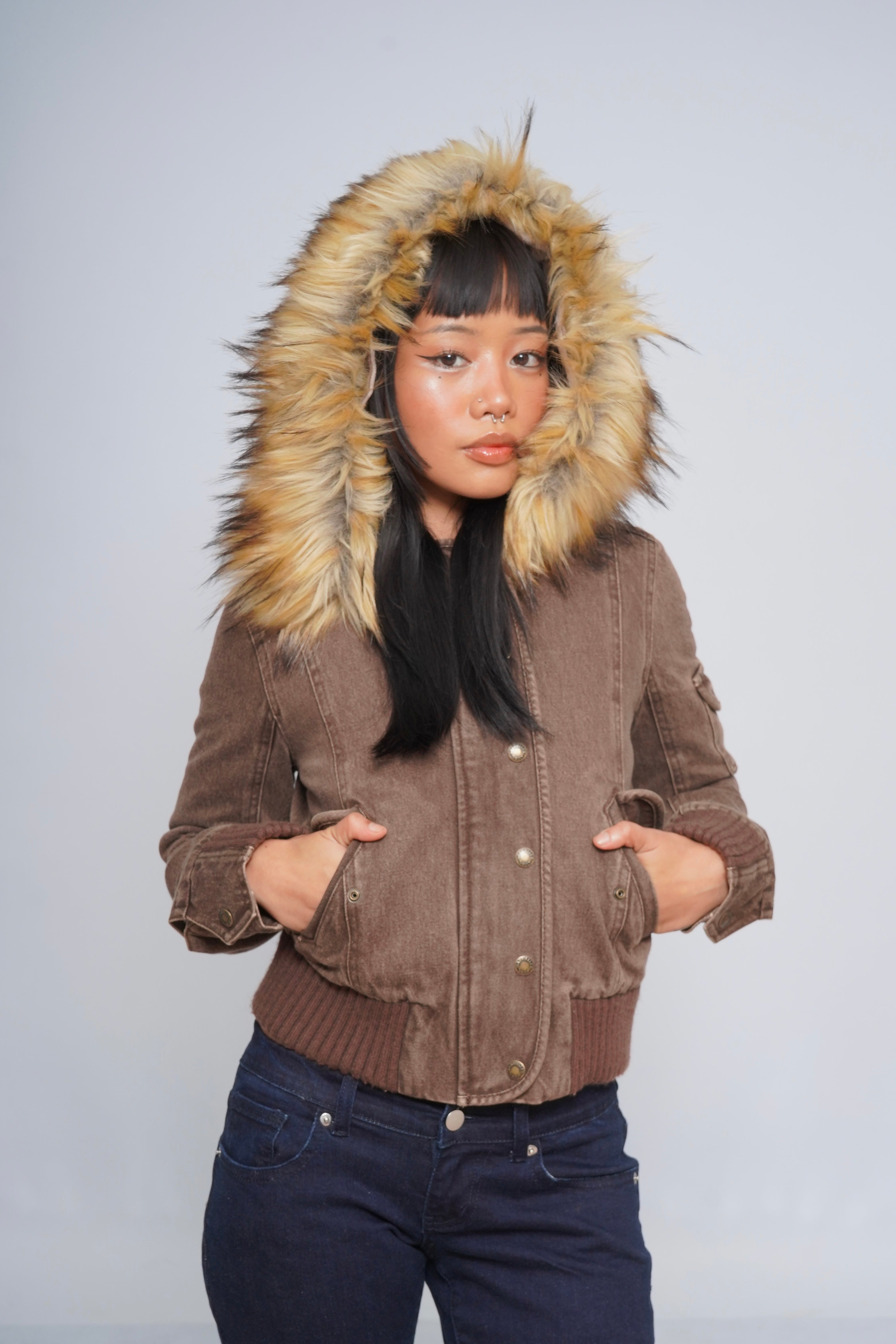 2000s Jacket with Fur Collar