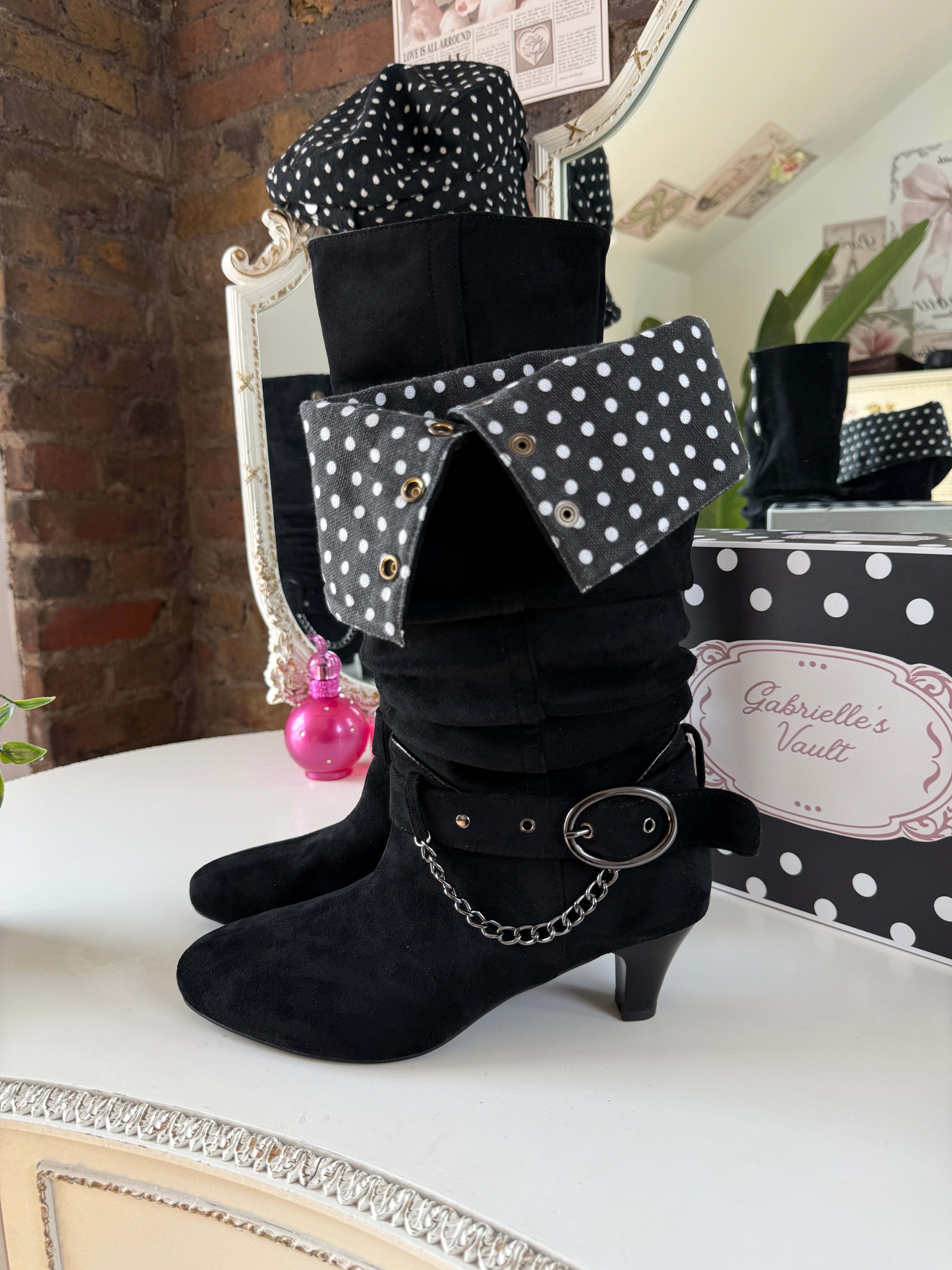2 in 1 polk dot shoes
