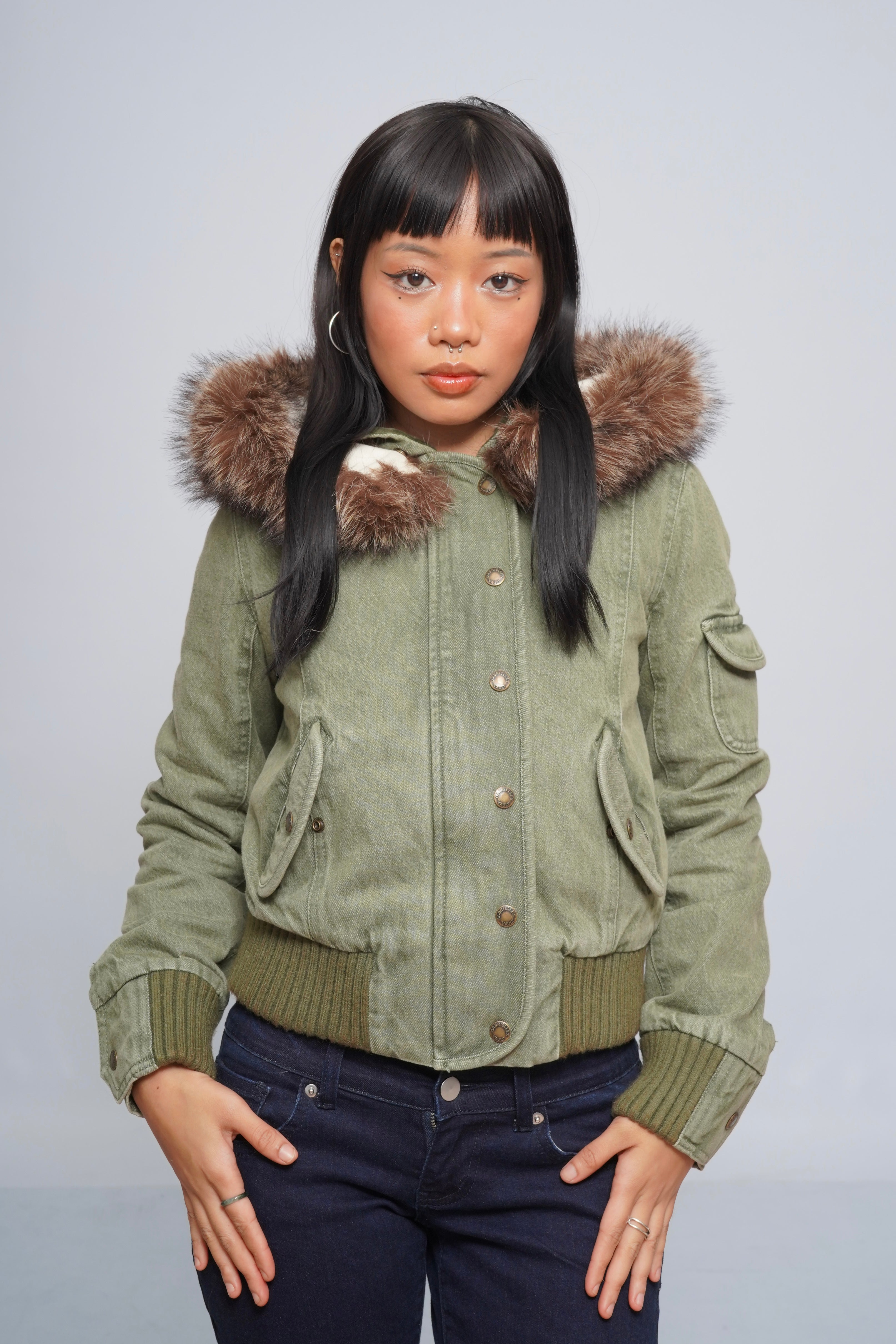 2000s Jacket with Fur Collar