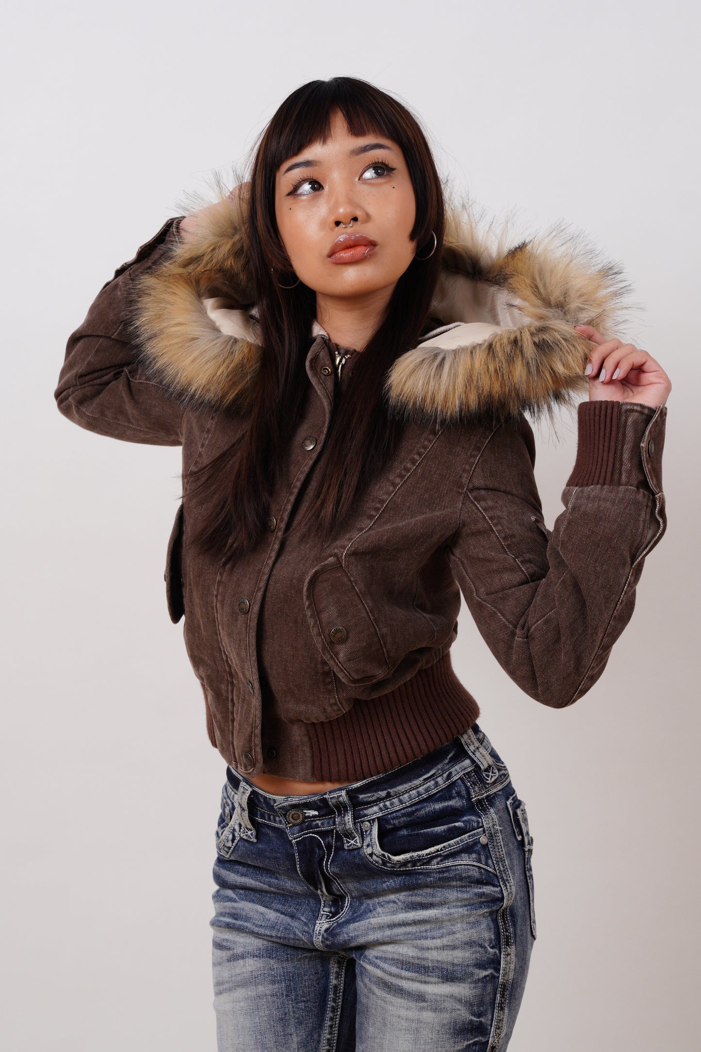 2000s Jacket with Fur Collar