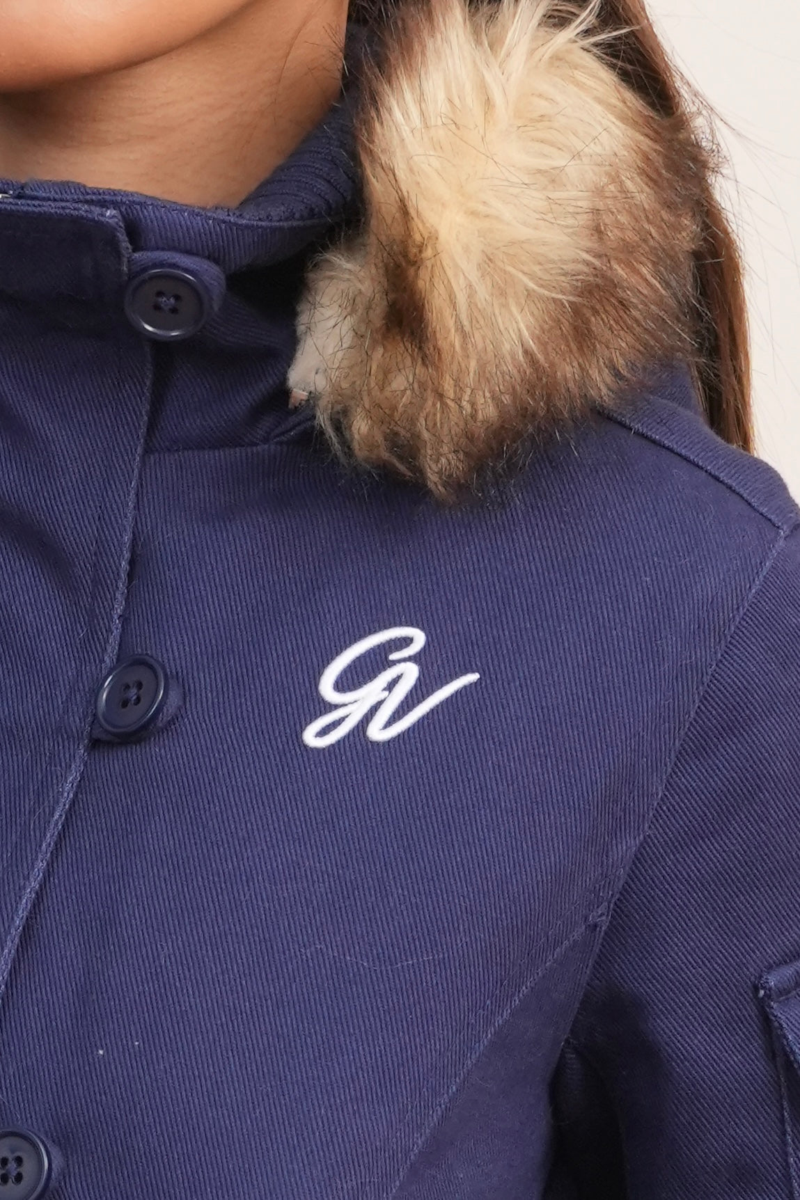 V2 2000s Jacket with Fur Collar