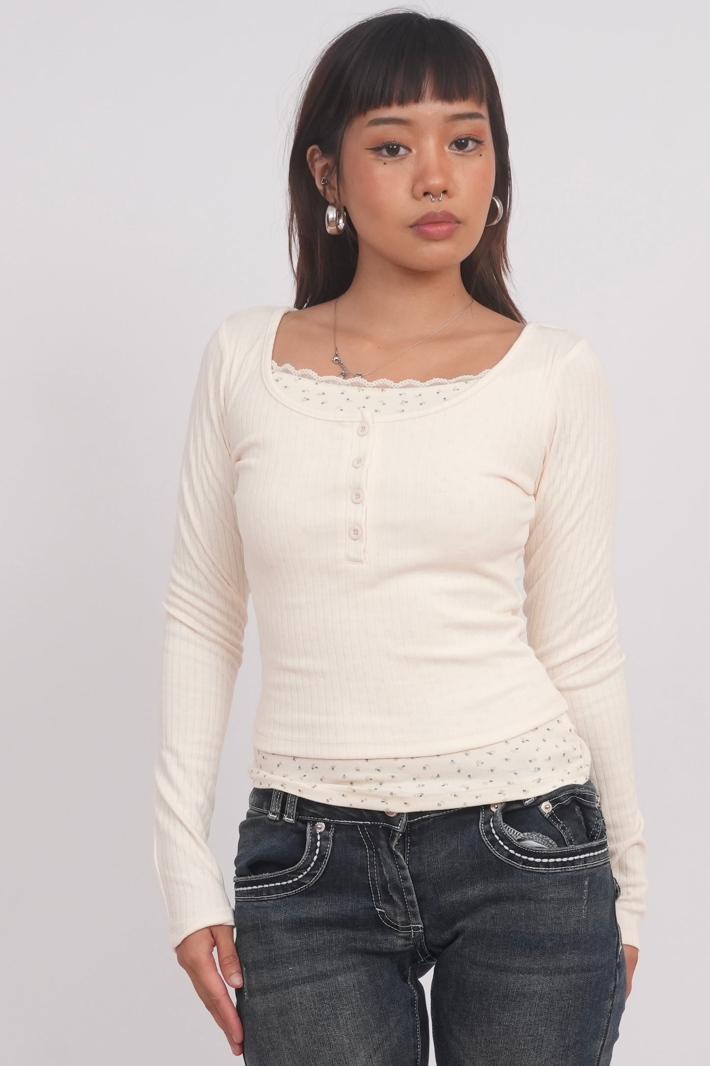 Babydoll Cream Lace Top