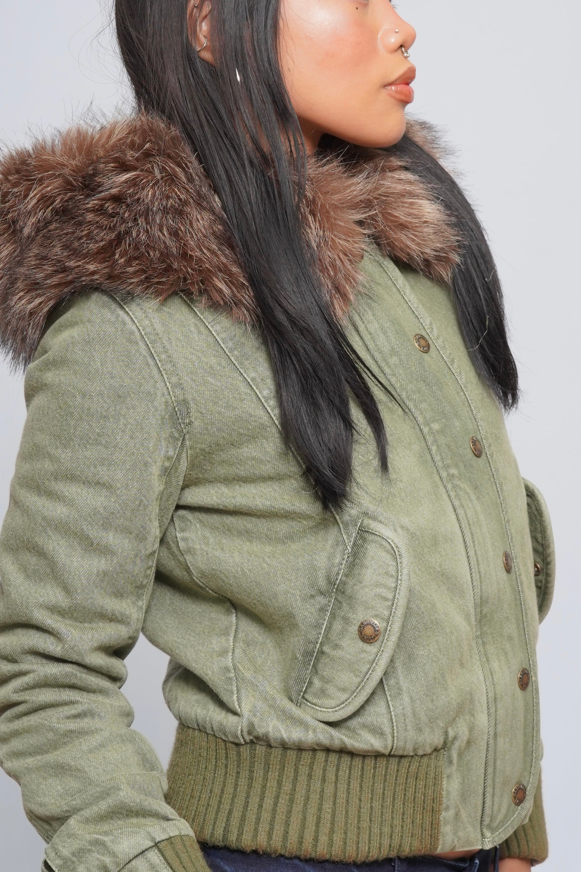 2000s Jacket with Fur Collar