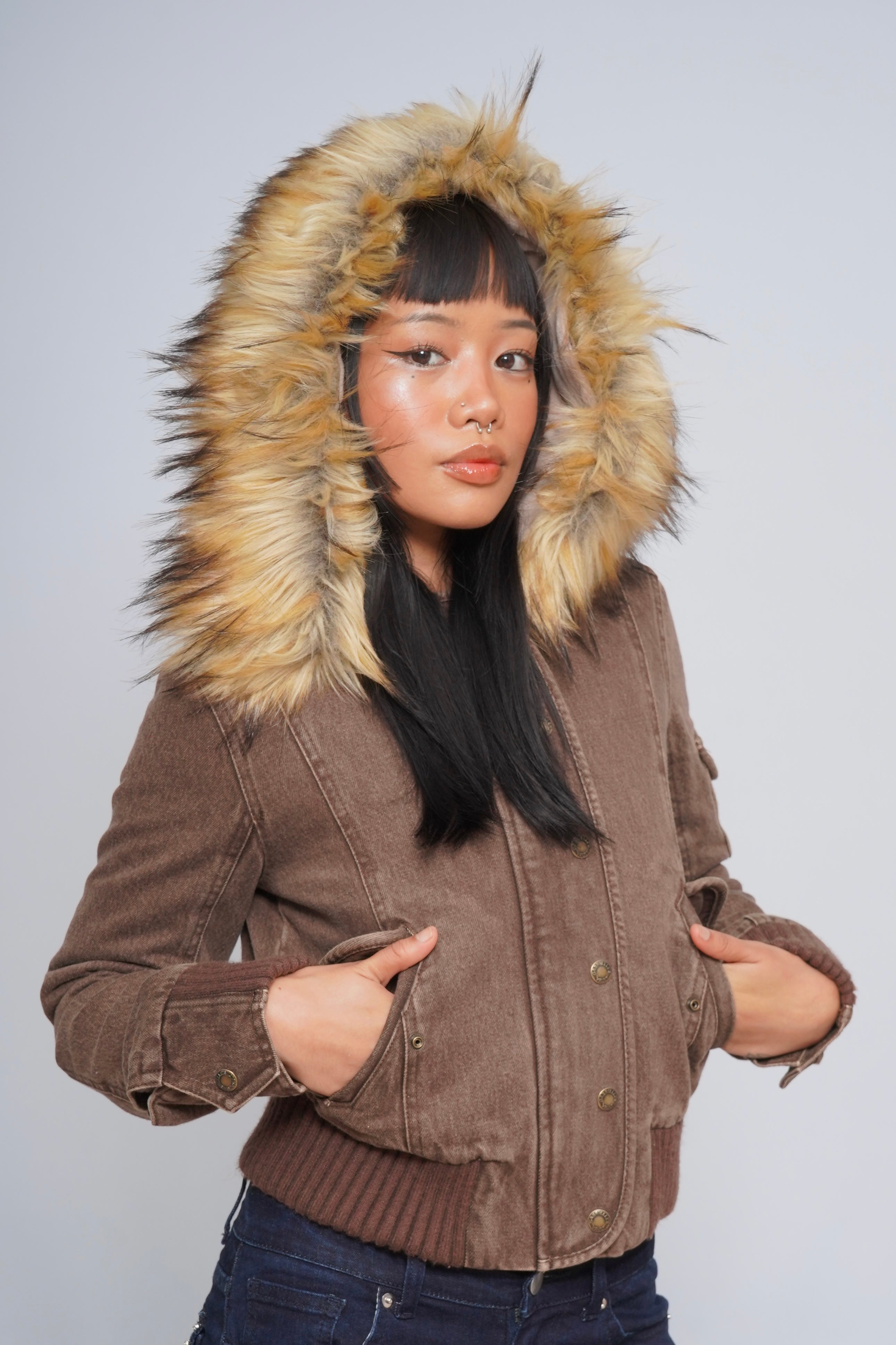 2000s Jacket with Fur Collar