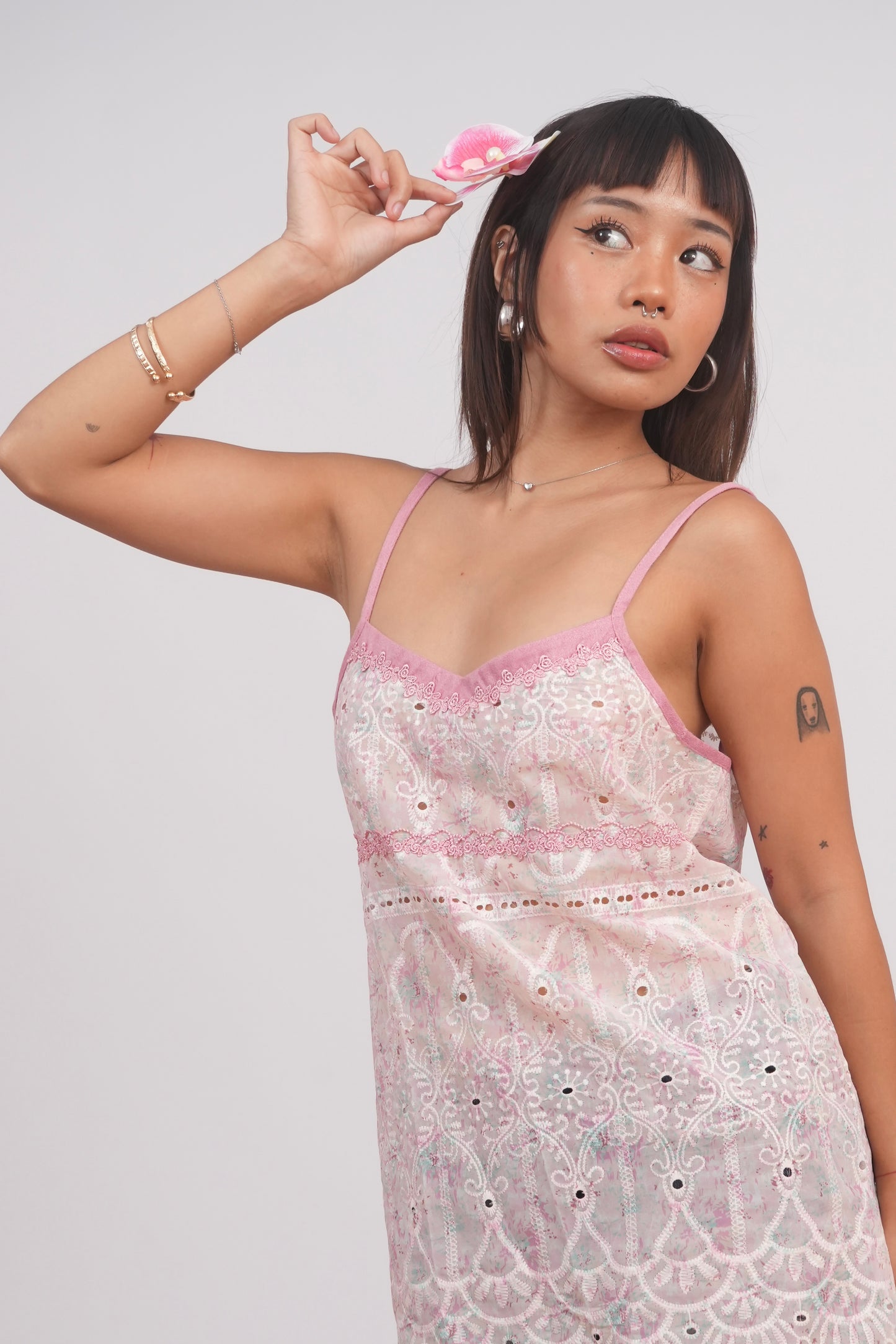 Pink Lace Floral Camisole