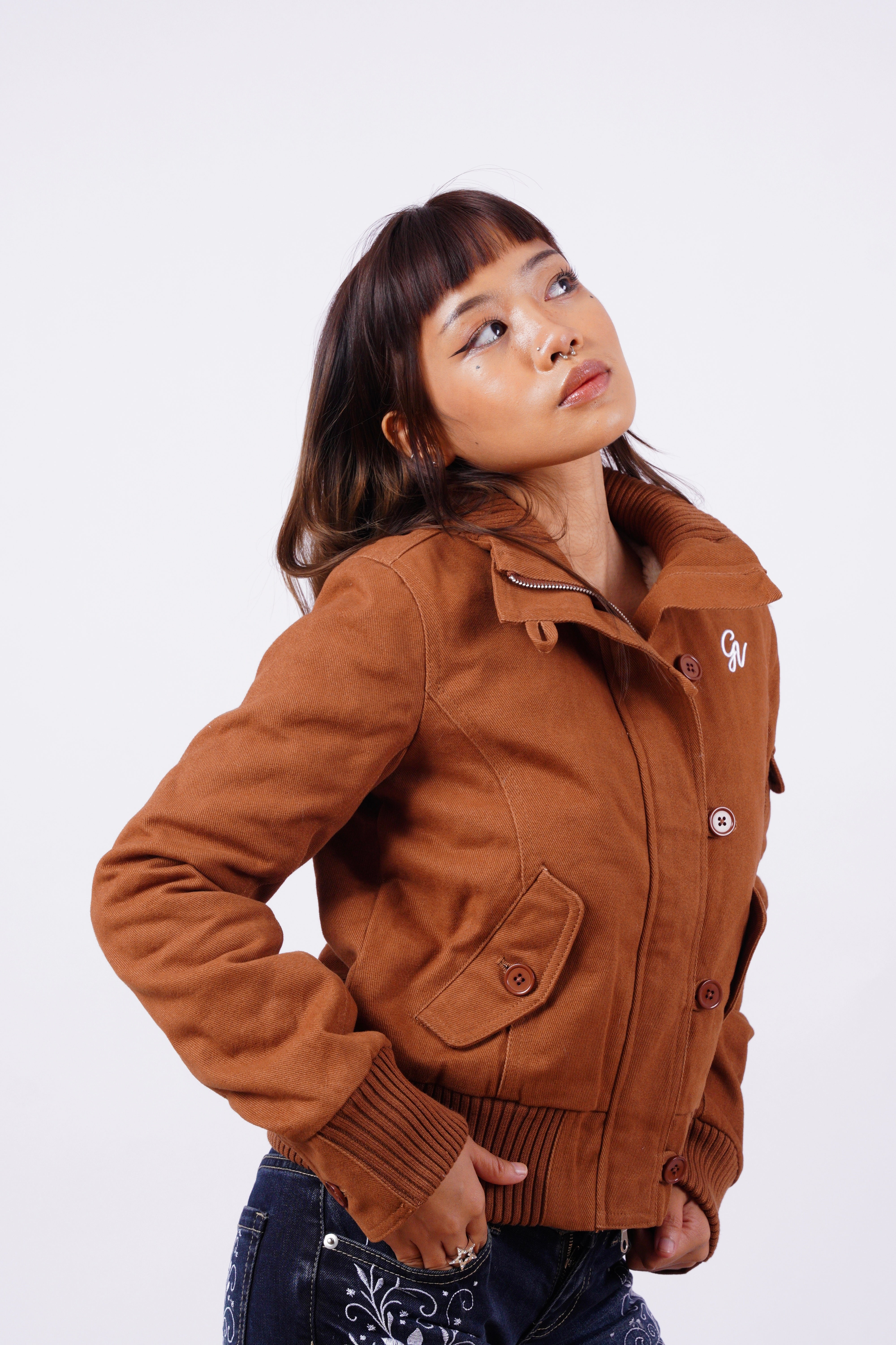 V2 2000s Jacket with Fur Collar