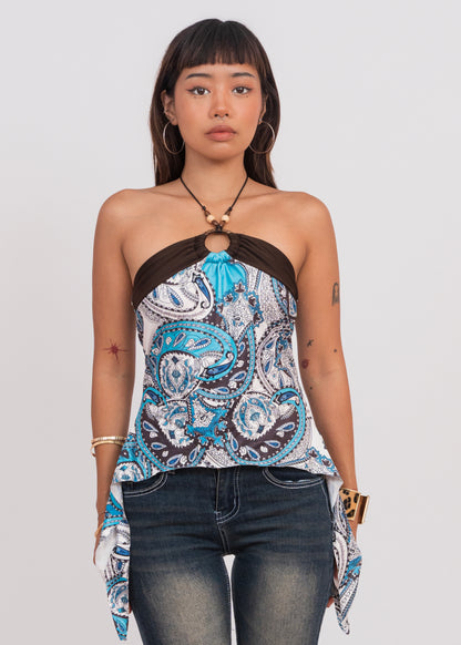 Paisley Blue Halter Top
