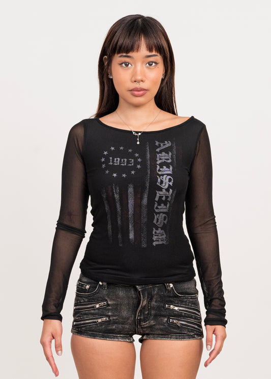 Long-Sleeve Drop Shoulder Top