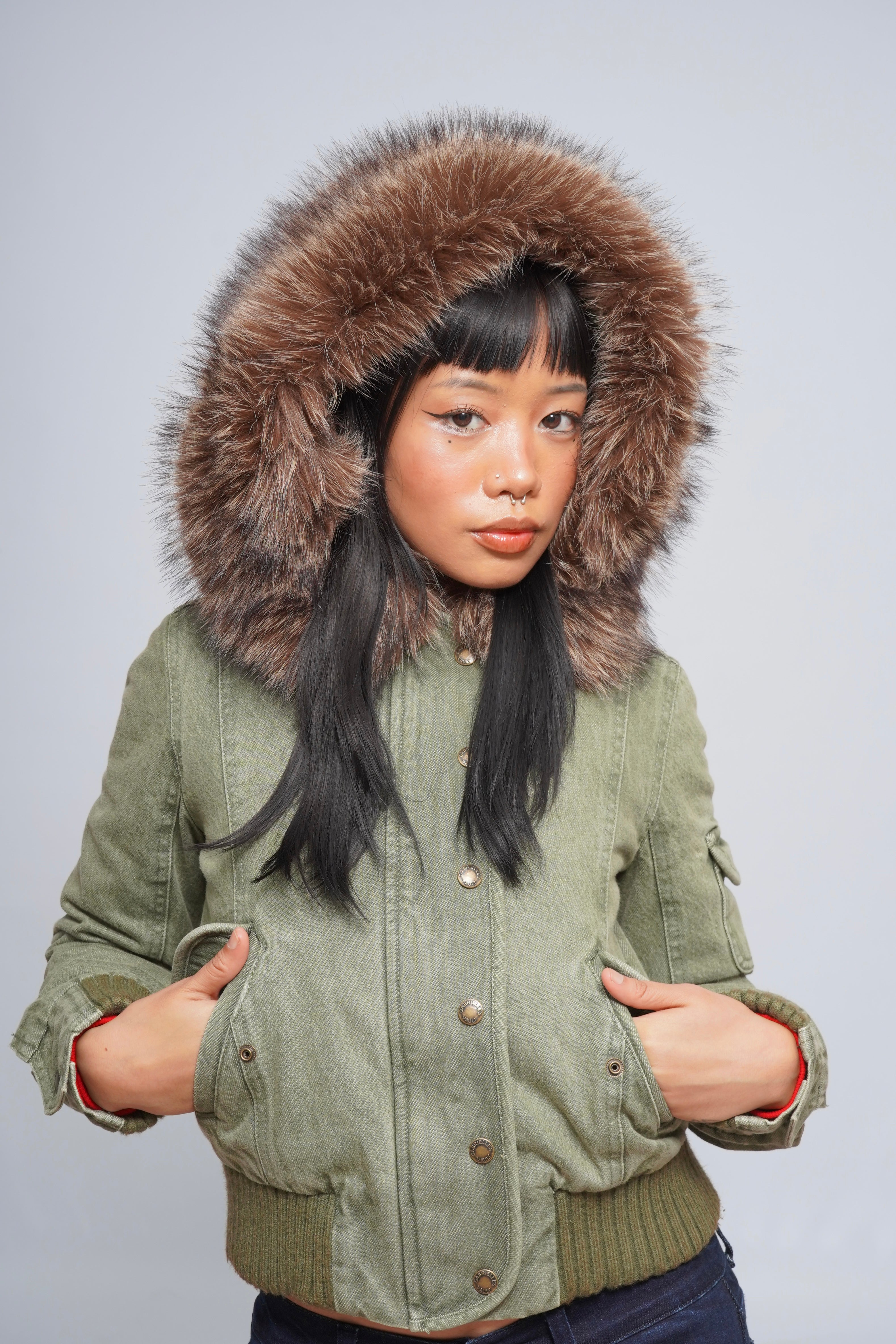 2000s Jacket with Fur Collar