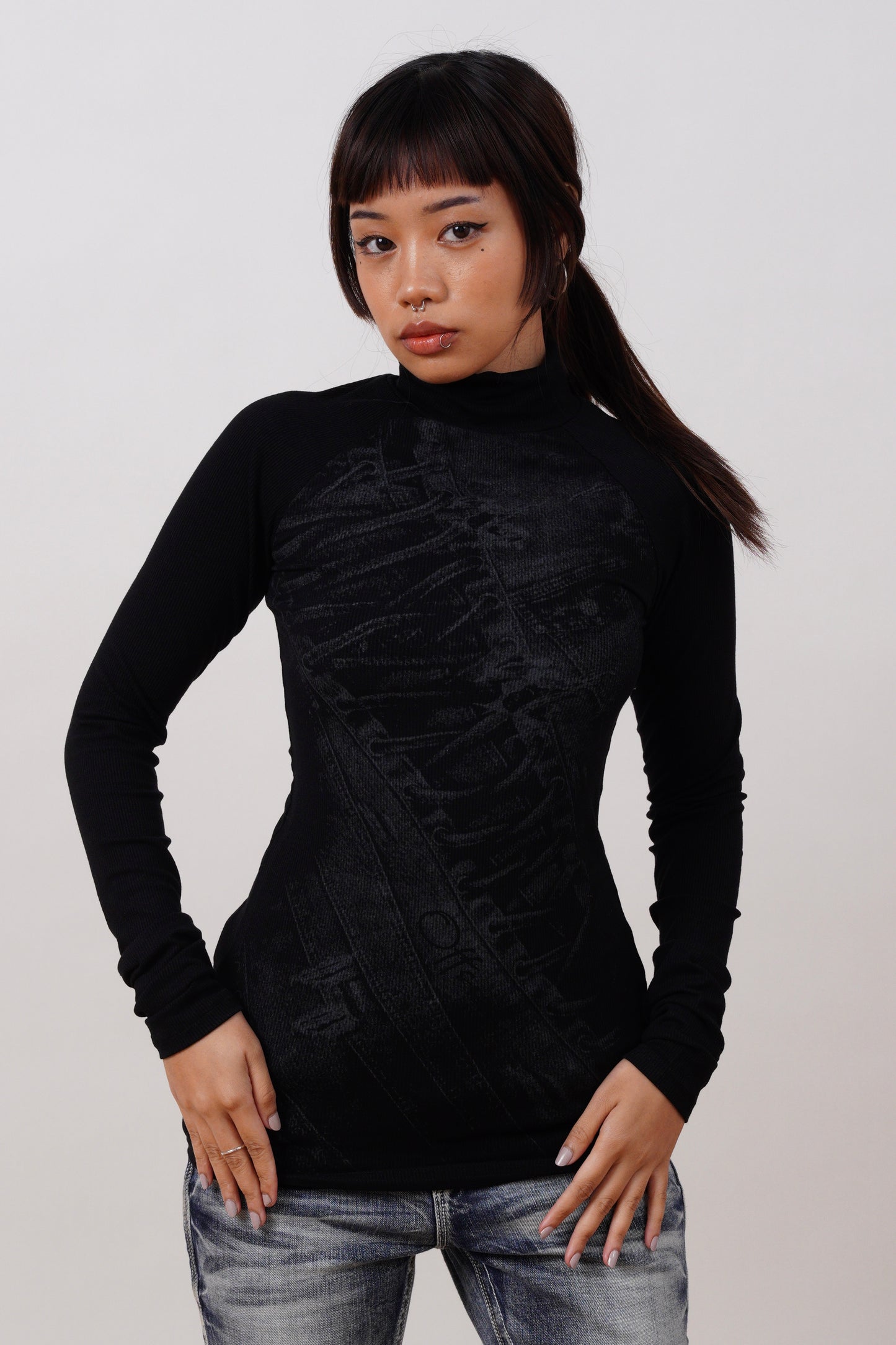High Knit Long-Sleeve Top
