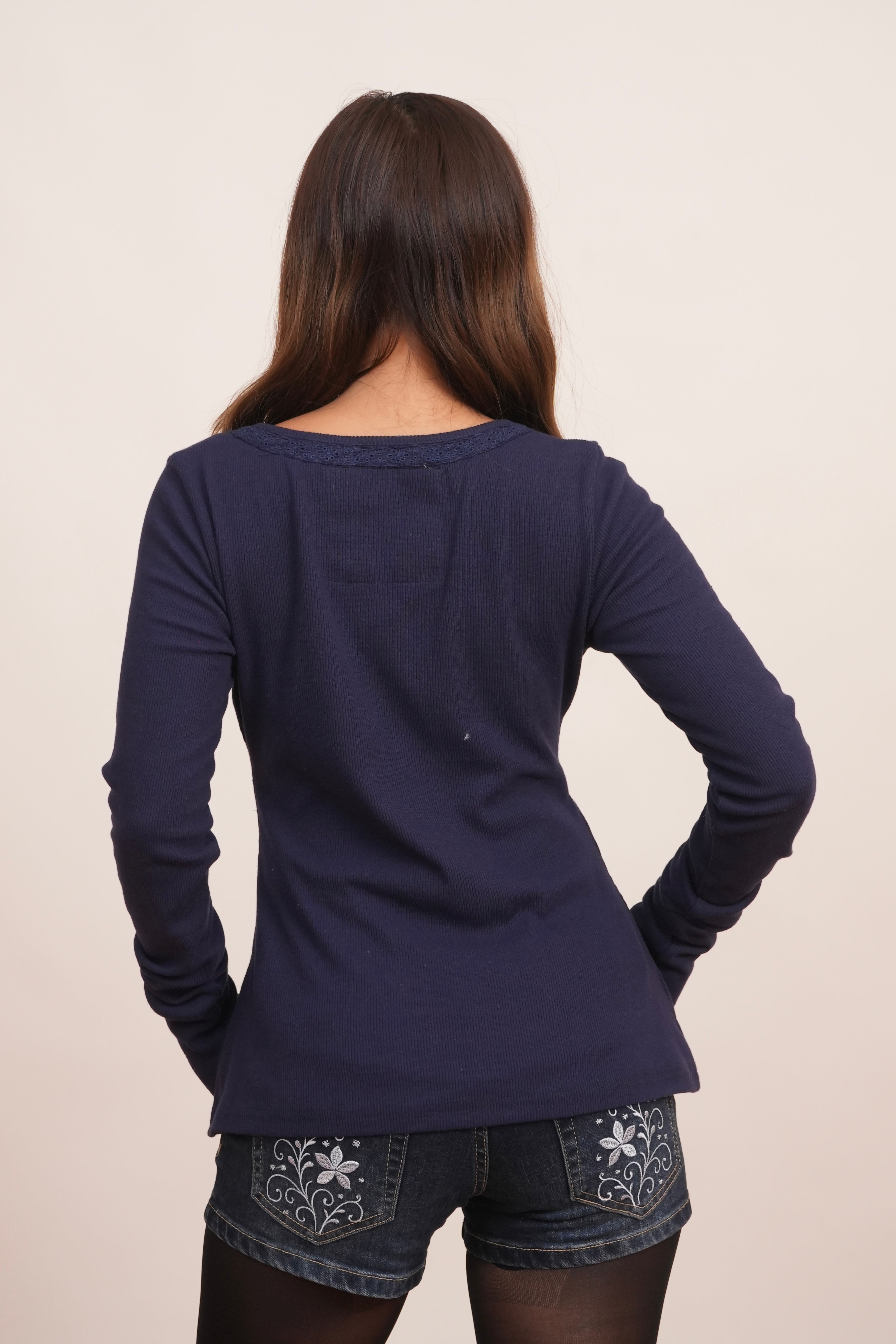Navy Blue baby doll Top