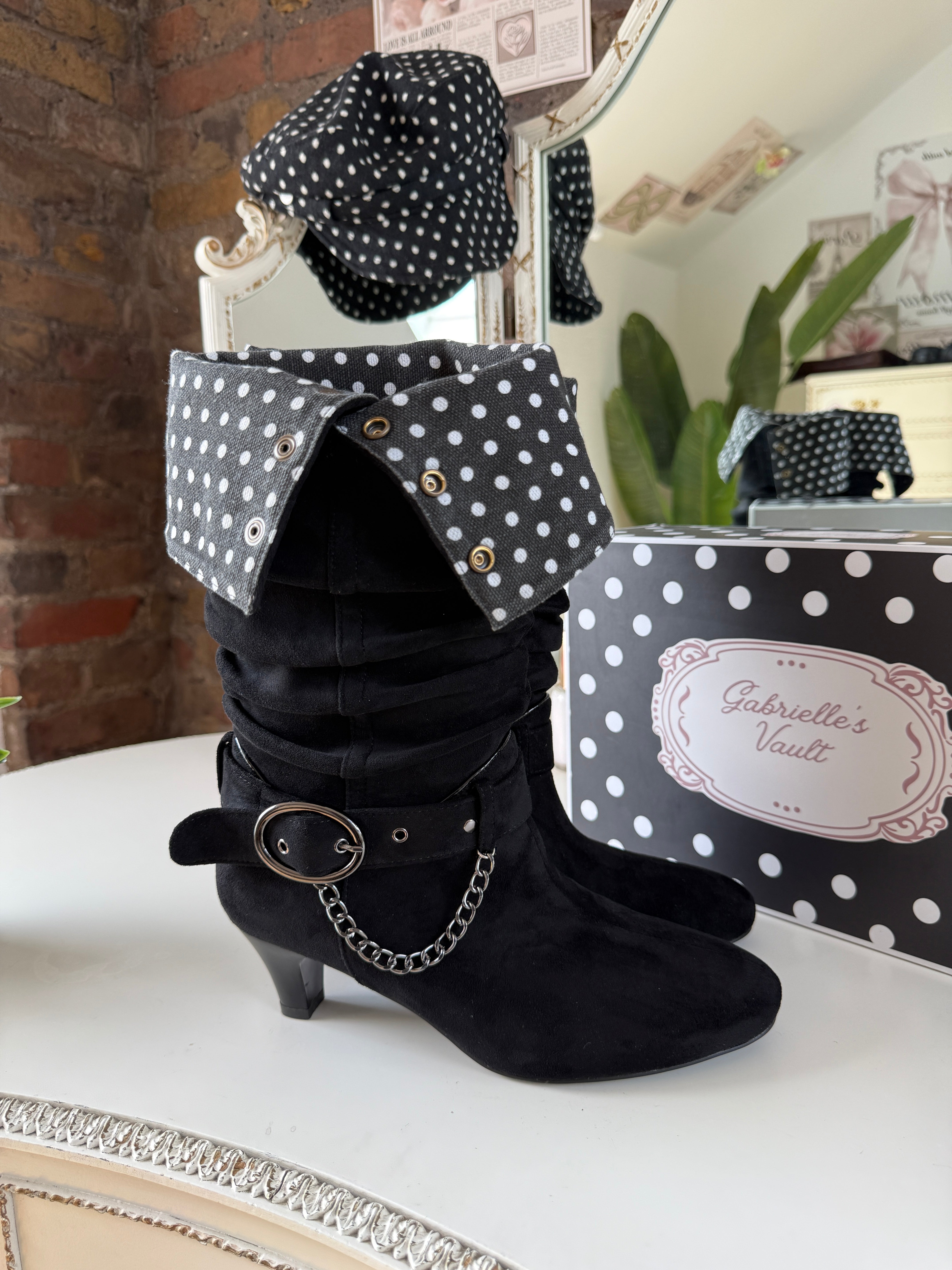 2 in 1 polk dot shoes