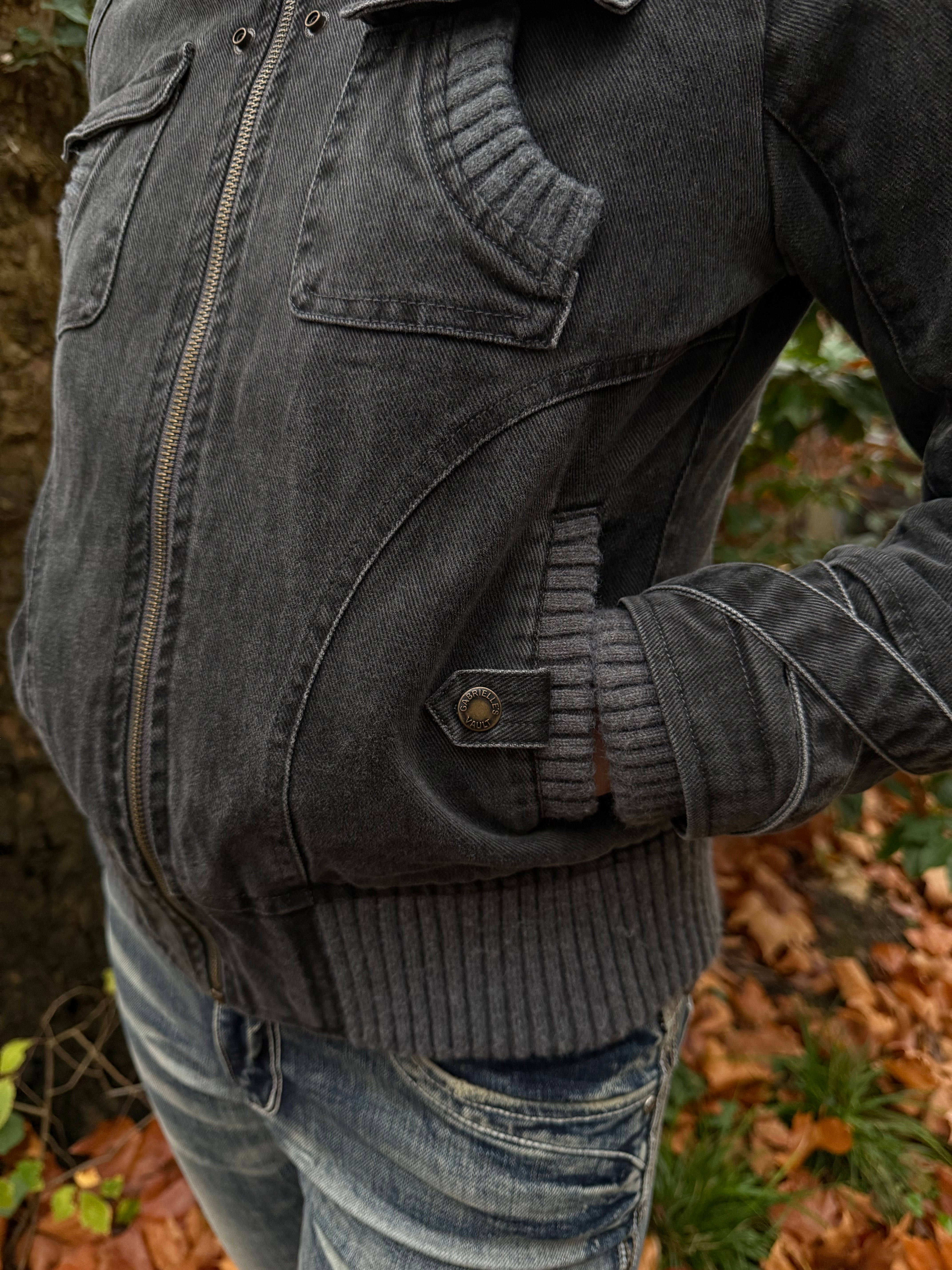 2000s Ribbed collar cargo jacket