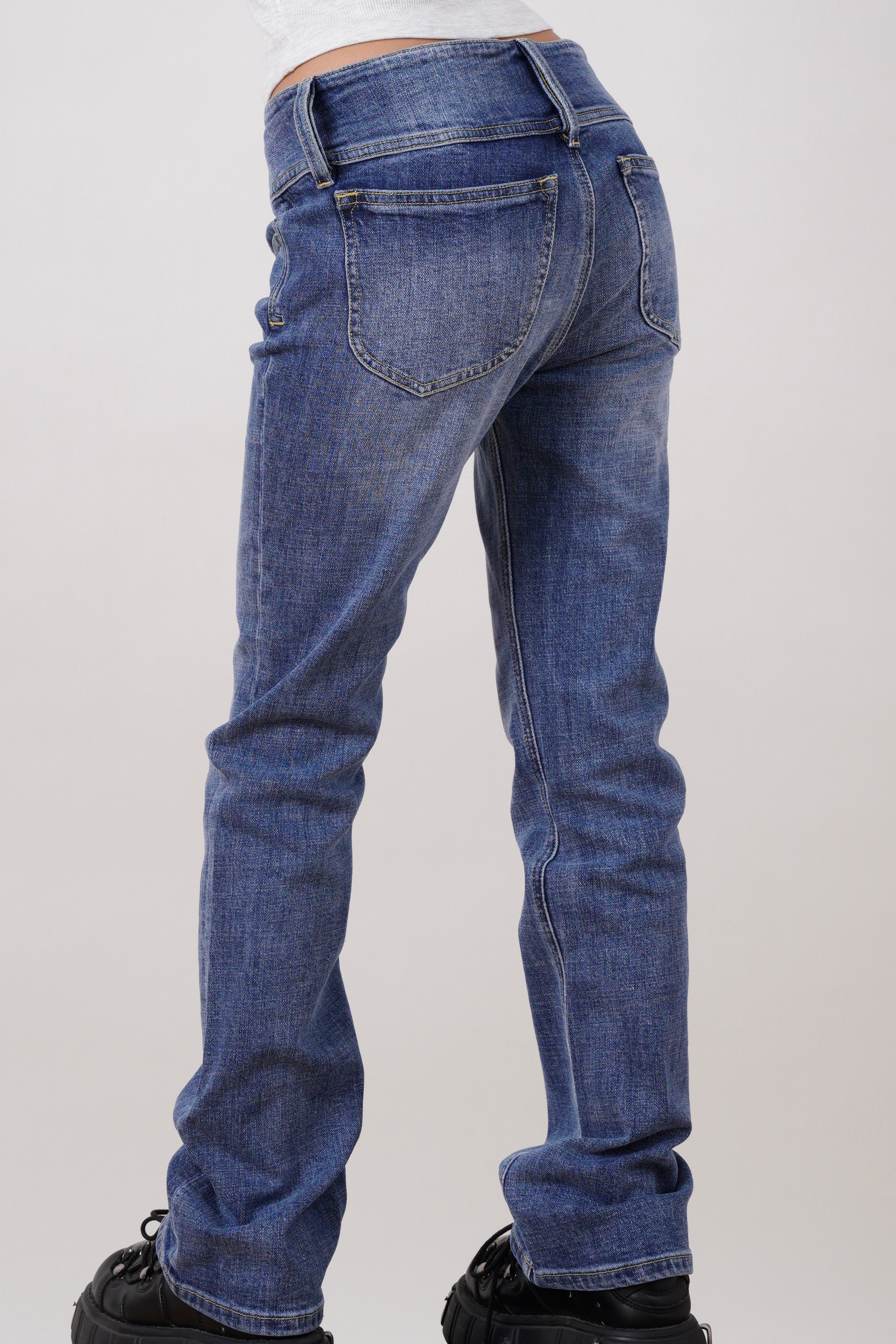 Mid Rise Blue Flared Jeans