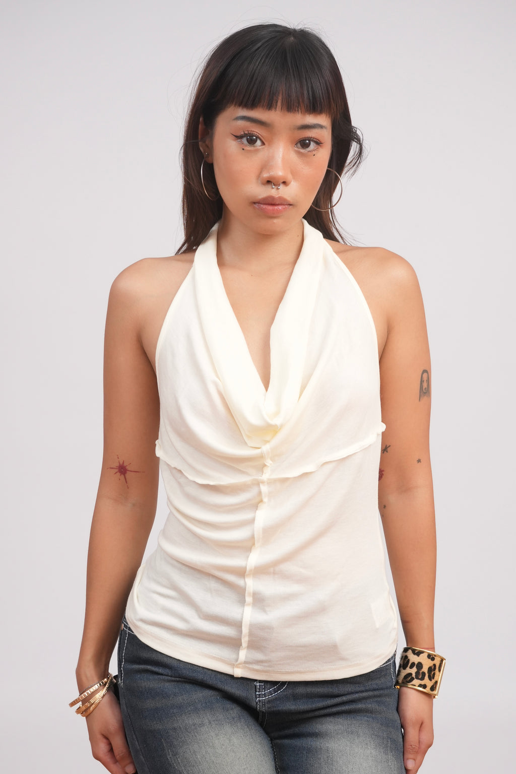 White Halter Swing Top