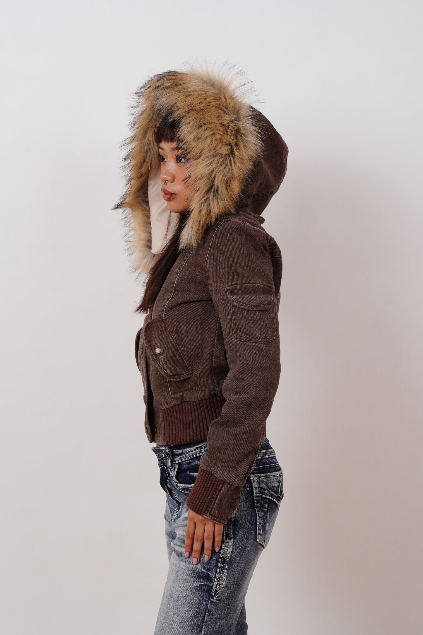 2000s Jacket with Fur Collar