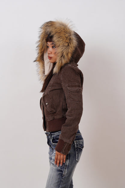 2000s Jacket with Fur Collar