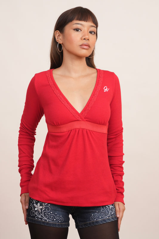 Maroon pink baby doll Top