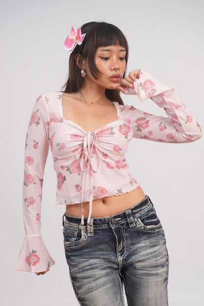 Romantic Garden Square-Neck Top