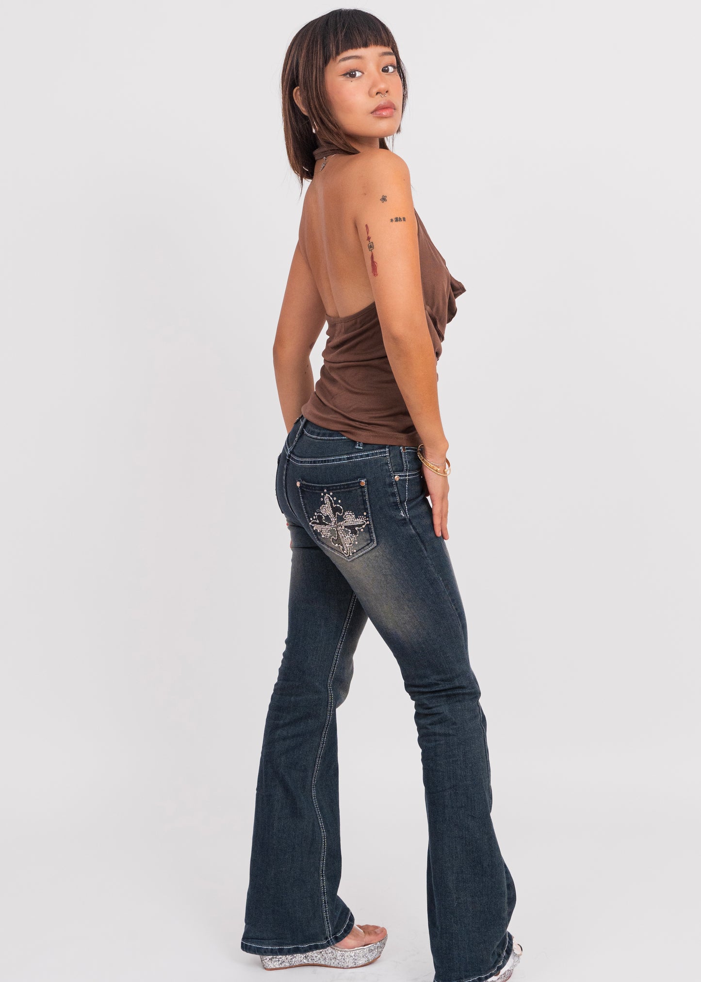 Brown Halter Swing Top