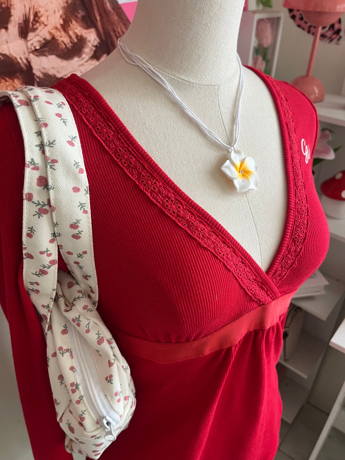 Maroon pink baby doll Top