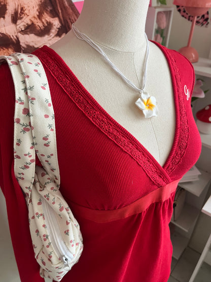Maroon pink baby doll Top