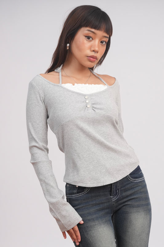 Grey Baby doll top