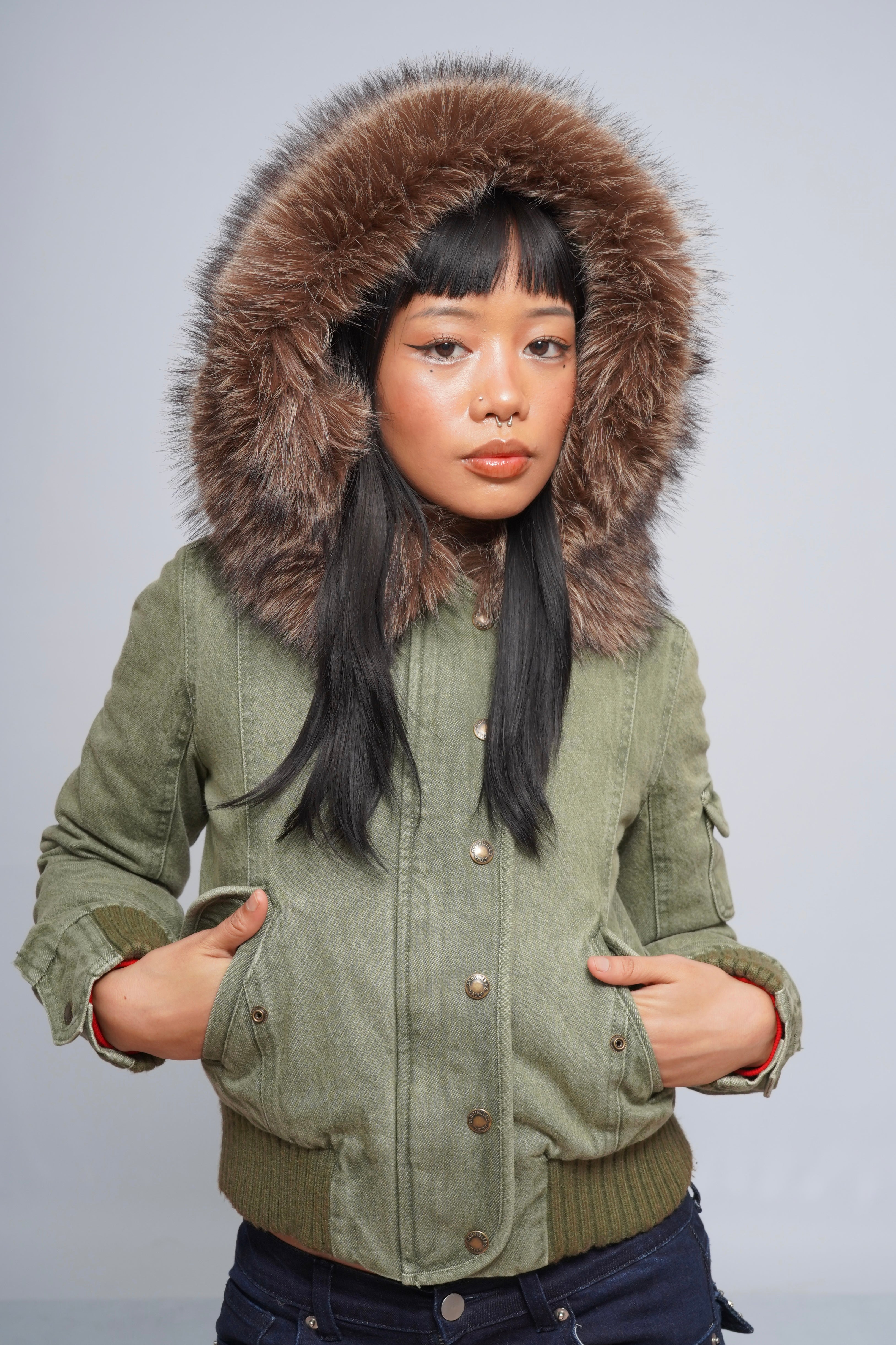 2000s Jacket with Fur Collar