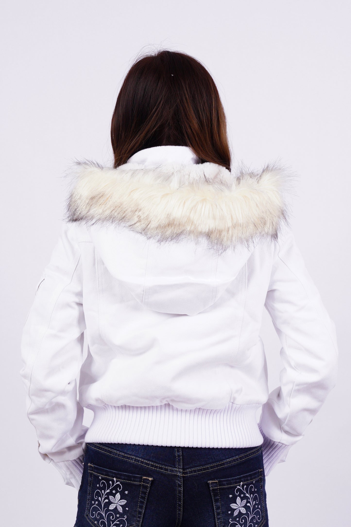 V2 2000s Jacket with Fur Collar