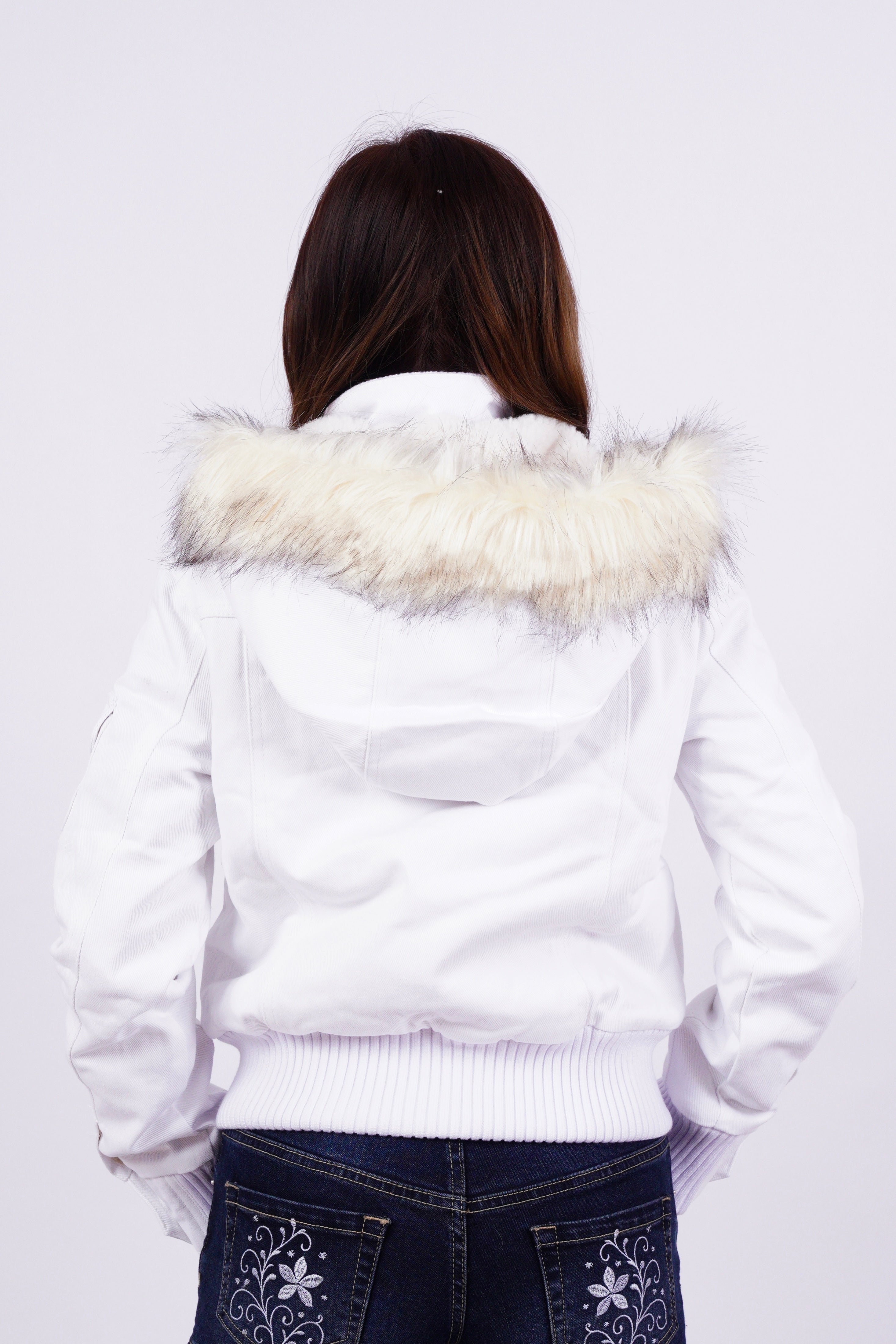 V2 2000s Jacket with Fur Collar