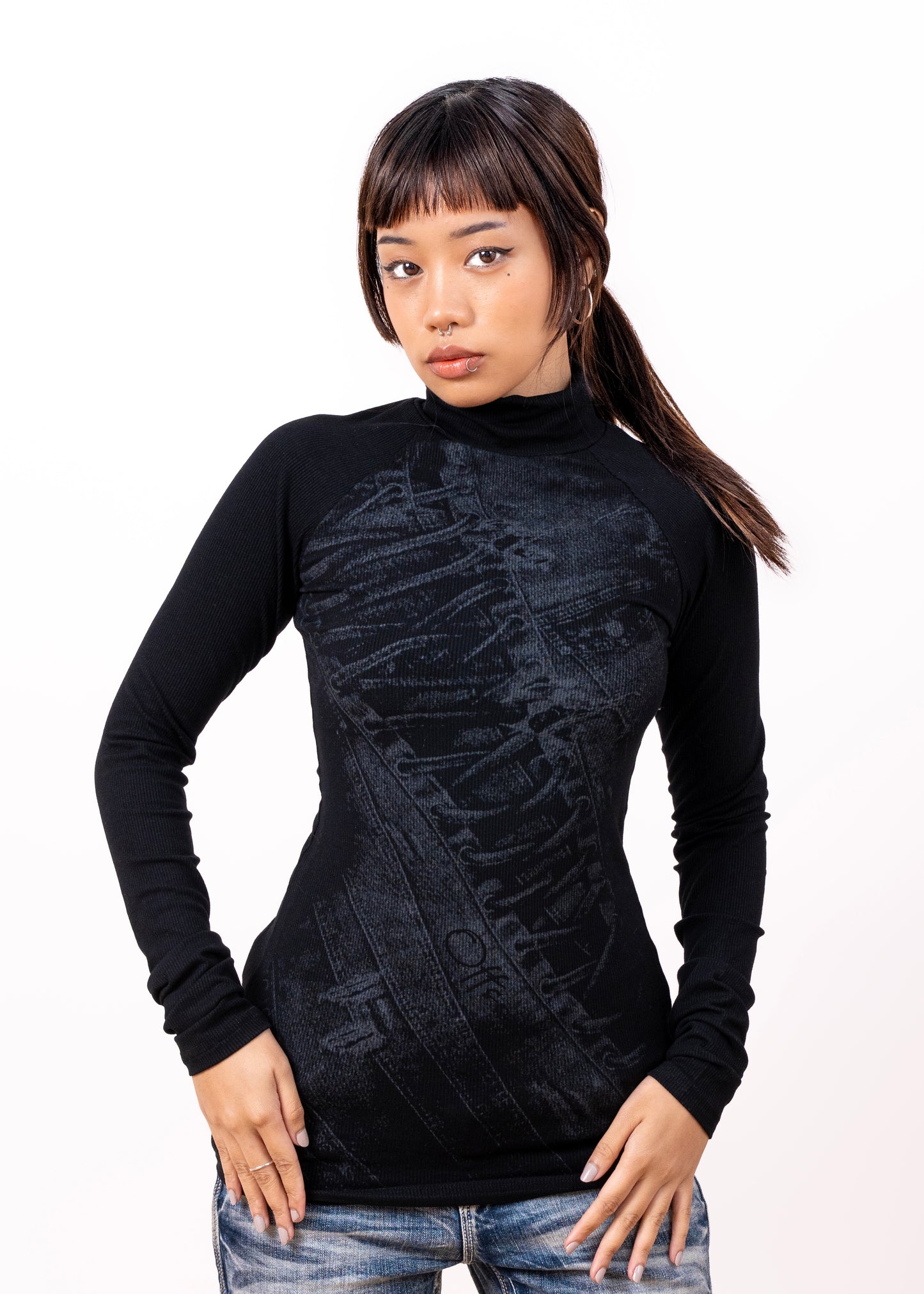 High Knit Long-Sleeve Top